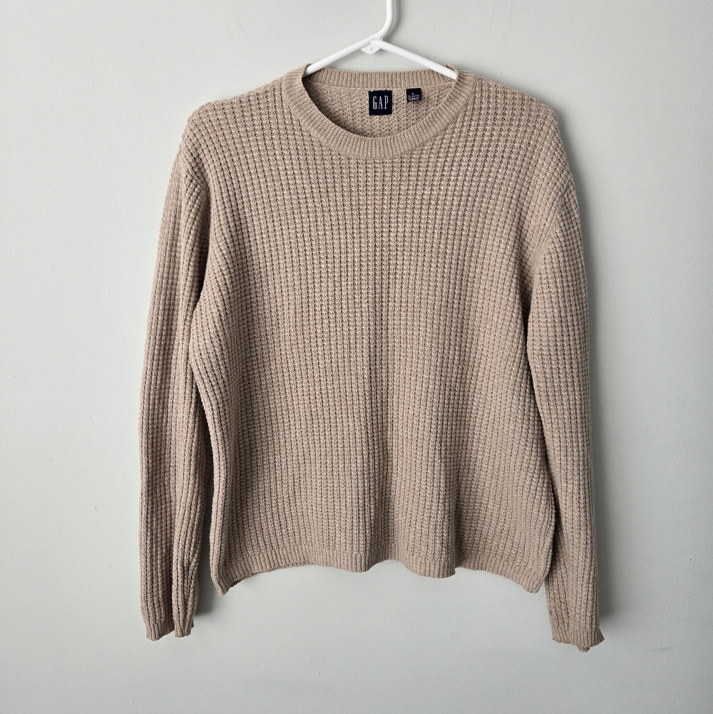 Vintage Y2K Gap Waffle Knit Boxy Angora Cotton Blend Sweater